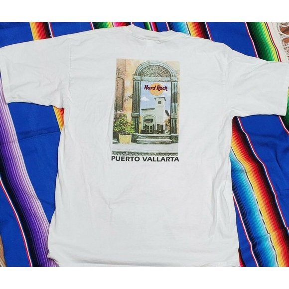 VTG 90s Hard Rock Cafe Puerto Vallarta Mexico Logo Single Stitch T-Shirt XL - Picture 1 of 3